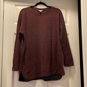 Red and Grey Stripe Sweater